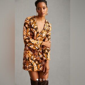 NWT Anthropologie Maeve Bell-Sleeve Mini Dress Size M